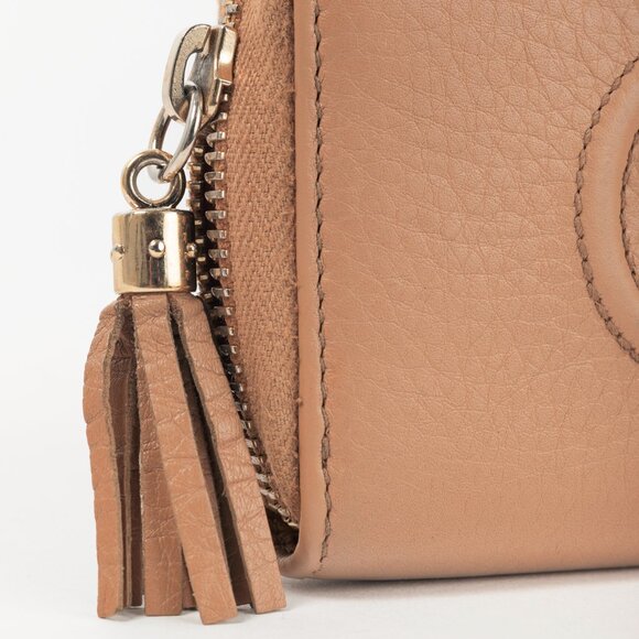 Gucci Soho Disco Rose Beige Leather GG Tassel Wallet - Picture 6 of 9